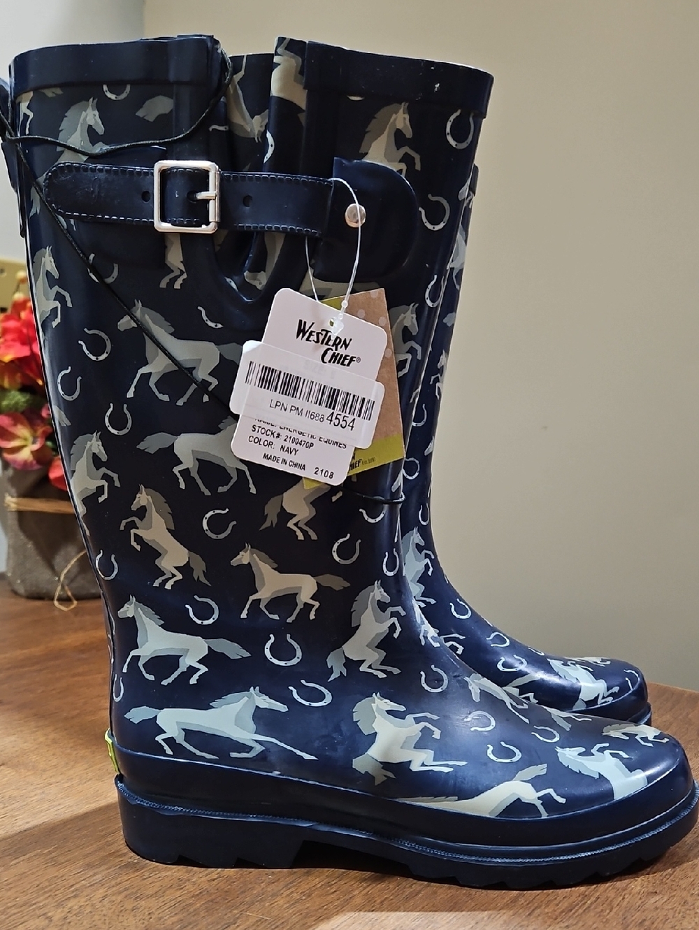 Western Chief Navy Horse & Horseshoe Rain Boots